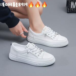 2026 Summer新款 Women's Low-Heeled Breathable White Shoes – Versatile Flat-Soled Mesh Fashionable, Wear-Resistant, and Anti-Slip Women's Shoes (Model: 8919