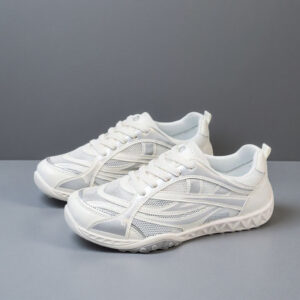 2026 Summer Women's Flat-Soled Training Shoes: Breathable Mesh White Sports Shoes with Versatile Soft Sole for Casual Wear – Model K6810