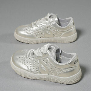 Soft-leather breathable white women's summer lightweight shoes – 2026新款 versatile board-style sneakers with soft soles, perfect for both sports and casual wear (Model: FB3002)