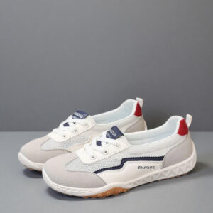 2026 Summer Model: Women's Soft-Soled Training Shoes with透气 Mesh Material – Lightweight, Light White Women's Sports Casual Shoes (Model K6807)